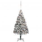 Árvore de Natal Artificial com Luzes Led/bolas/neve 300 cm Verde - 3077842