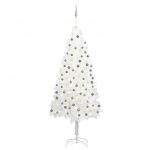 Árvore de Natal Artificial com Luzes LED e Bolas 240 cm Branco - 3077722