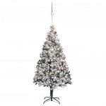 Árvore de Natal Artificial com Luzes LED e Bolas 210cm Pvc Verde - 3077869