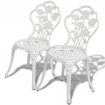Cadeiras de Bistrô 2 Peças Alumínio Fundido Branco - 43176