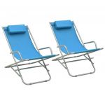 Cadeiras de Baloiço 2 Peças Aço Azul - 310340