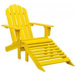 Cadeira Adirondack para Jardim com Otomano Abeto Maciço Amarelo - 315864