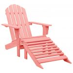 Cadeira Adirondack para Jardim com Otomano Abeto Maciço Rosa - 315867