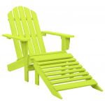 Cadeira Adirondack para Jardim com Otomano Abeto Maciço Verde - 315866