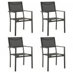Cadeiras de Jardim 4 Peças Textilene e Aço Preto/antracite - 313078