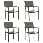 Cadeiras de Jardim 4 Peças Textilene e Aço Cinzento/antracite - 313080