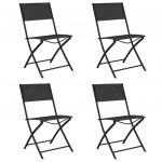 Cadeiras de Exterior Dobráveis 4 Peças Aço e Textilene Preto - 318767