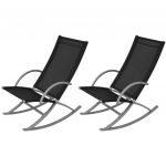 Cadeiras de Baloiço Jardim 2 Peças Aço e Textilene Preto - 42163