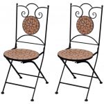 Cadeiras de Bistrô Dobráveis 2 Peças Cerâmica Terracota - 41529