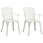 Cadeiras de Jardim 2 Peças Alumínio Fundido Branco - 315574