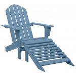 Cadeira Adirondack para Jardim com Otomano Abeto Maciço Azul - 315865