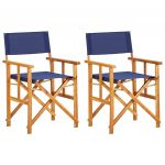 Cadeiras de Realizador 2 Peças Madeira de Acácia Maciça Azul - 45948