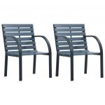 Cadeiras de Jardim 2 Peças Madeira Cinzento - 47938