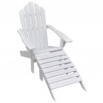 Cadeira de Jardim com Repousa-pés em Madeira Branca - 40859