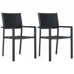Cadeiras Jardim 2 Peças Plástico Preto Aspeto Vime - 47889