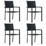 Cadeiras Jardim 4 Peças Plástico Preto Aspeto Vime - 47890