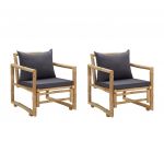 Cadeiras de Jardim com Almofadões 2 Peças Bambu - 315599