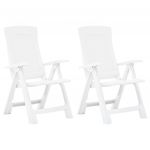 Cadeiras de Jardim Reclináveis 2 Peças Plástico Branco - 48760