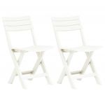 Cadeiras de Jardim Dobráveis 2 Peças Plástico Branco - 48786