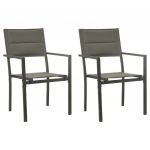 Cadeiras de Jardim 2 Peças Textilene e Aço Cinzento/antracite - 313079