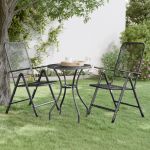 Cadeiras Jardim Dobráveis 2 Peças Malha Metal Expandido Antracite - 317340