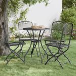 Cadeiras Jardim Dobráveis 4 Peças Malha Metal Expandido Antracite - 317339