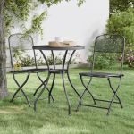 Cadeiras Jardim Dobráveis 2 Peças Malha Metal Expandido Antracite - 317338