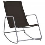 Cadeira de Baloiço para Jardim 95x54x85 cm Textilene Preto - 47928
