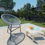 Cadeira Lua de Jardim em Vime Pe Cinzento - 44481