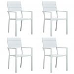 Cadeiras Jardim 4 Peças Pead Aspeto Madeira Branco - 47884