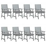 Cadeiras de Jantar Exterior com Almofadões 8 Peças Acácia Maciça - 3078432