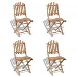 Cadeiras de Exterior Dobráveis Bambu 4 Peças - 271715