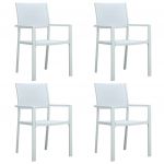 Cadeiras Jardim 4 Peças Plástico Branco Aspeto Vime - 47888