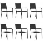 Cadeiras de Jantar para Jardim 6 Peças Vime Pe Preto - 313122