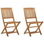 Cadeiras de Jardim Dobráveis 2 Peças Madeira Acácia Maciça - 46339