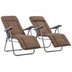 Cadeiras de Jardim Dobráveis com Almofadões 2 Peças Castanho - 44321
