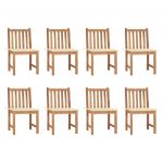 Cadeiras de Jardim 8 Peças com Almofadões Madeira de Teca Maciça - 3073144