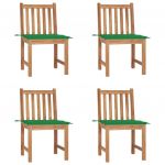 Cadeiras de Jardim com Almofadões 4 Peças Madeira de Teca Maciça - 3073093