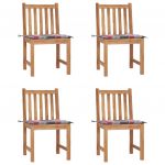 Cadeiras de Jardim com Almofadões 4 Peças Madeira de Teca Maciça - 3073101