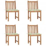 Cadeiras de Jardim com Almofadões 4 Peças Madeira de Teca Maciça - 3073100