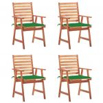 Cadeiras de Jantar para Jardim 4 Peças com Almofadões Acácia Maciça - 3078325