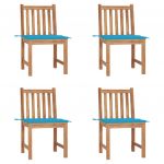 Cadeiras de Jardim com Almofadões 4 Peças Madeira de Teca Maciça - 3073092