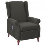 Cadeira Massagens Reclinável Tecido Cinzento-escuro - 282208