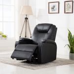 Cadeira de Massagem Reclinável Couro Artificial Preto - 246635