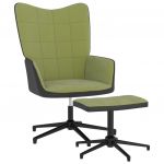 Cadeira de Descanso com Banco Pvc e Veludo Verde-claro - 327845