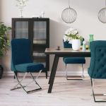 Cadeira de Jantar 53x52x98 cm Veludo e Aço Inoxidável Azul - 288590