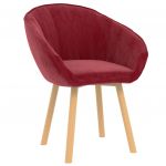 Cadeira de Jantar Veludo Vermelho Tinto - 289450