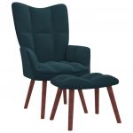 Cadeira de Descanso com Banco Veludo Azul - 328072