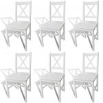 Cadeiras de Jantar 6 Peças Madeira de Pinho Branco - 271496