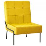 Cadeira de Descanso 65x79x87 cm Veludo Amarelo Mostarda - 325777